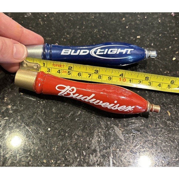 2 Two Small Budweiser Bud Light Beer Keg Tap Handles - Picture 10 of 12